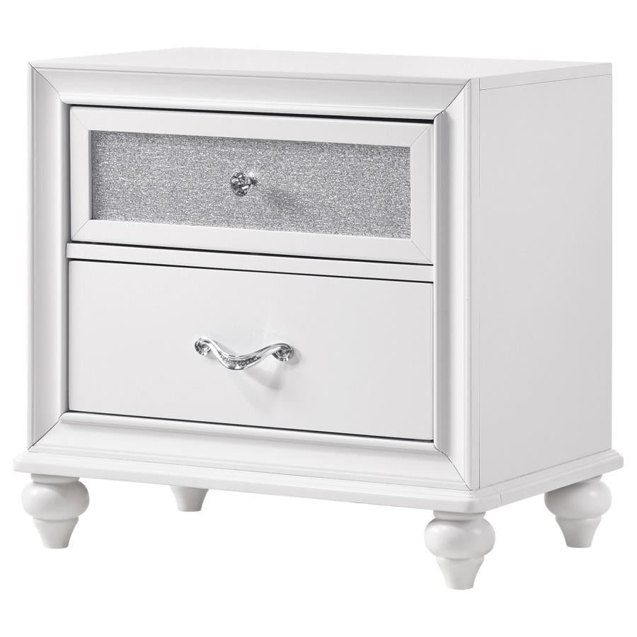 Barzini White Nightstand - furniture place usa