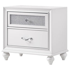 Barzini White Nightstand - furniture place usa