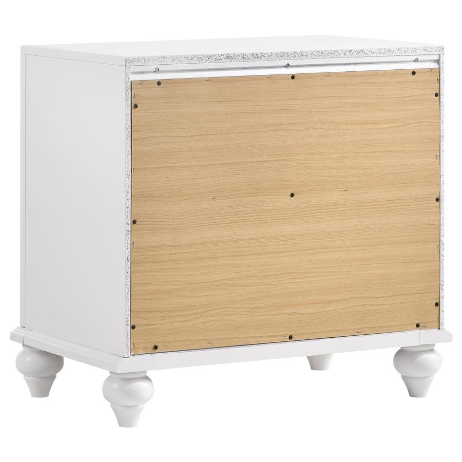 Barzini White Nightstand - furniture place usa