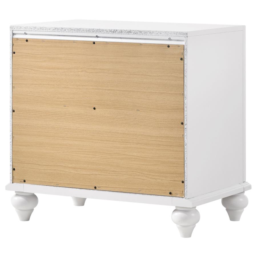 Barzini White Nightstand - furniture place usa