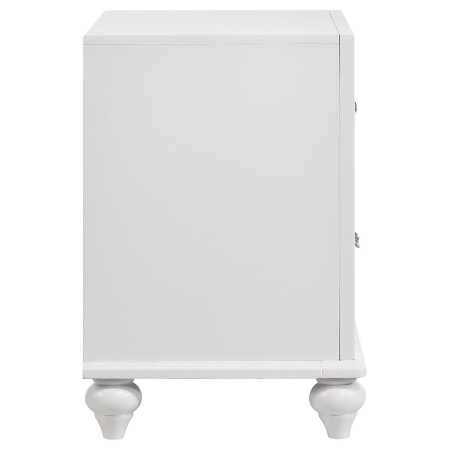 Barzini White Nightstand - furniture place usa