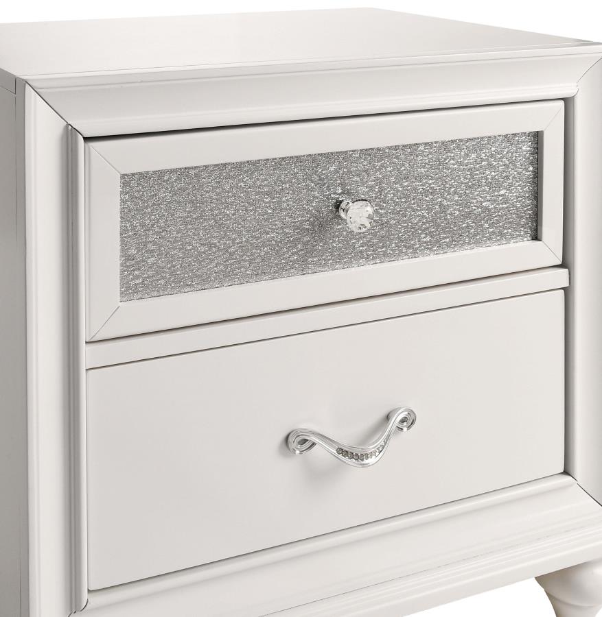 Barzini White Nightstand - furniture place usa