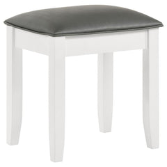 Barzini White Vanity Stool