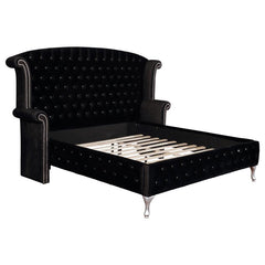 Deanna Black Eastern King Bed 5 Pc Set - furniture place usa