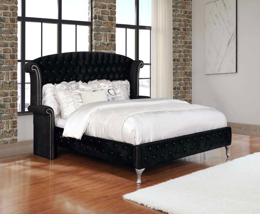 Deanna Black Eastern King Bed - furniture place usa