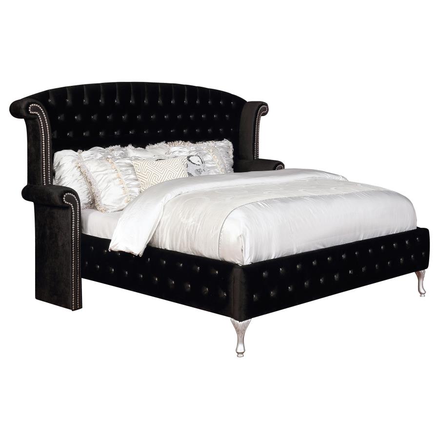 Deanna Black Eastern King Bed - furniture place usa