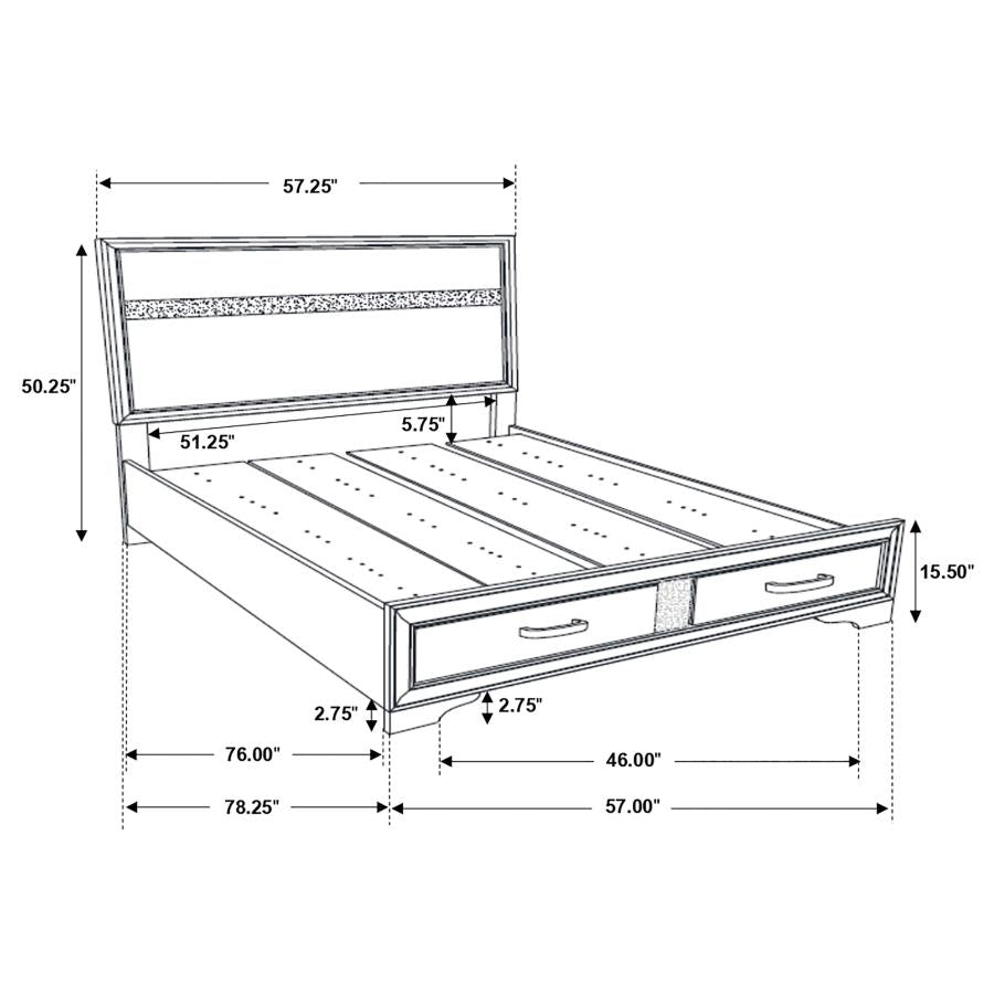 Miranda Black Full Bed 4 Pc Set - furniture place usa