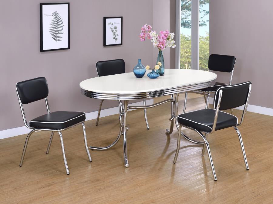 Retro Black 5 Pc Dining Set - furniture place usa