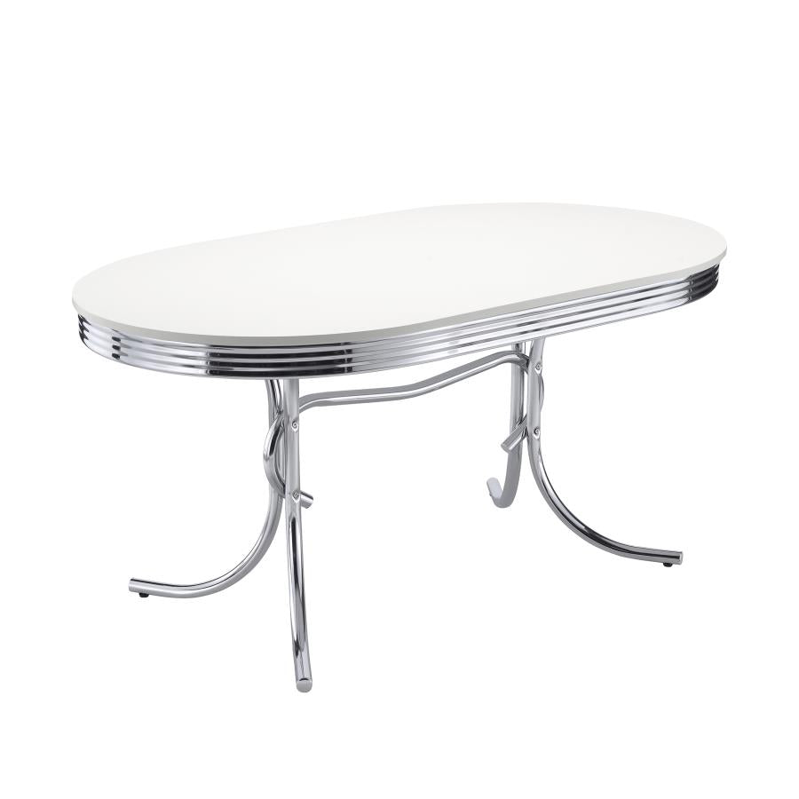 Retro White Dining Table - furniture place usa