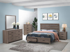 Brantford Brown Eastern King Bed 5 Pc Set - furniture place usa