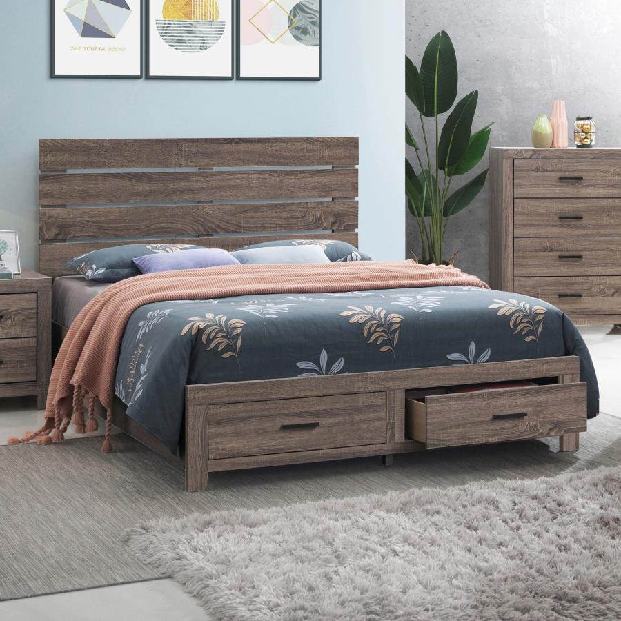 Brantford Brown Queen Storage Bed - furniture place usa