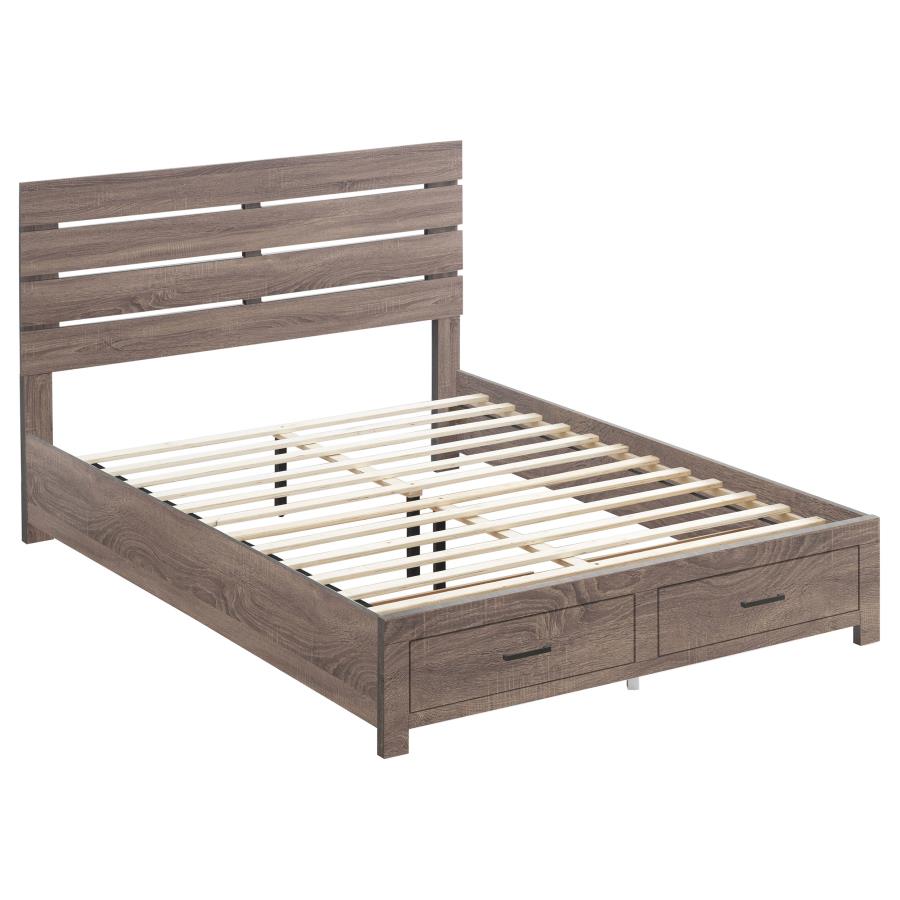 Brantford Brown Queen Storage Bed - furniture place usa