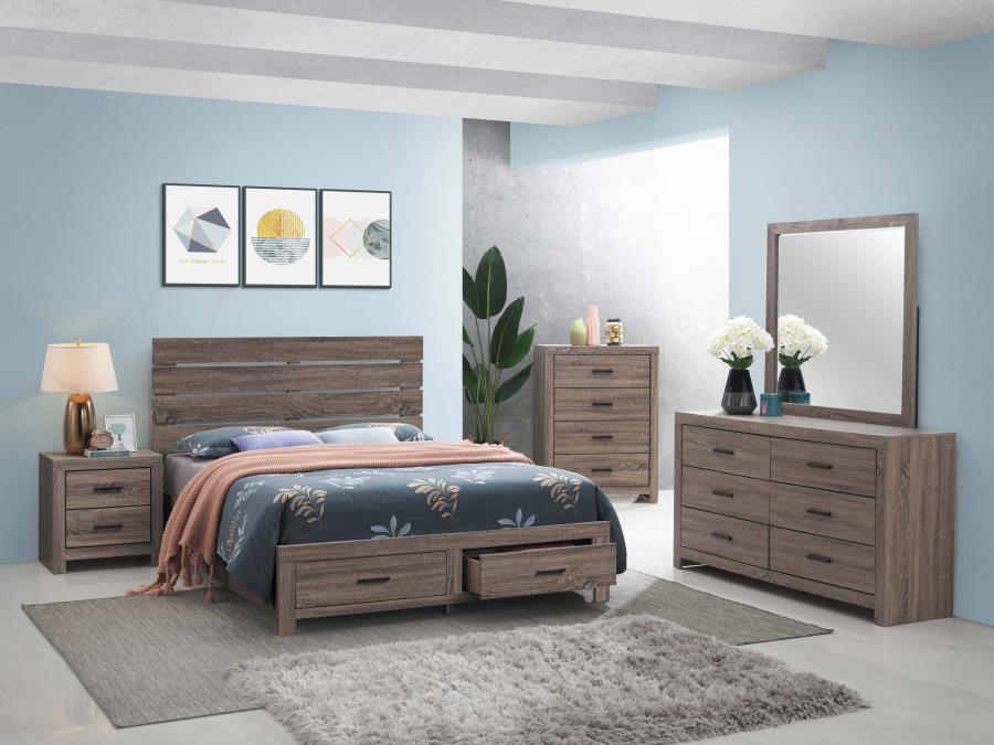 Brantford Brown Queen Storage Bed - furniture place usa