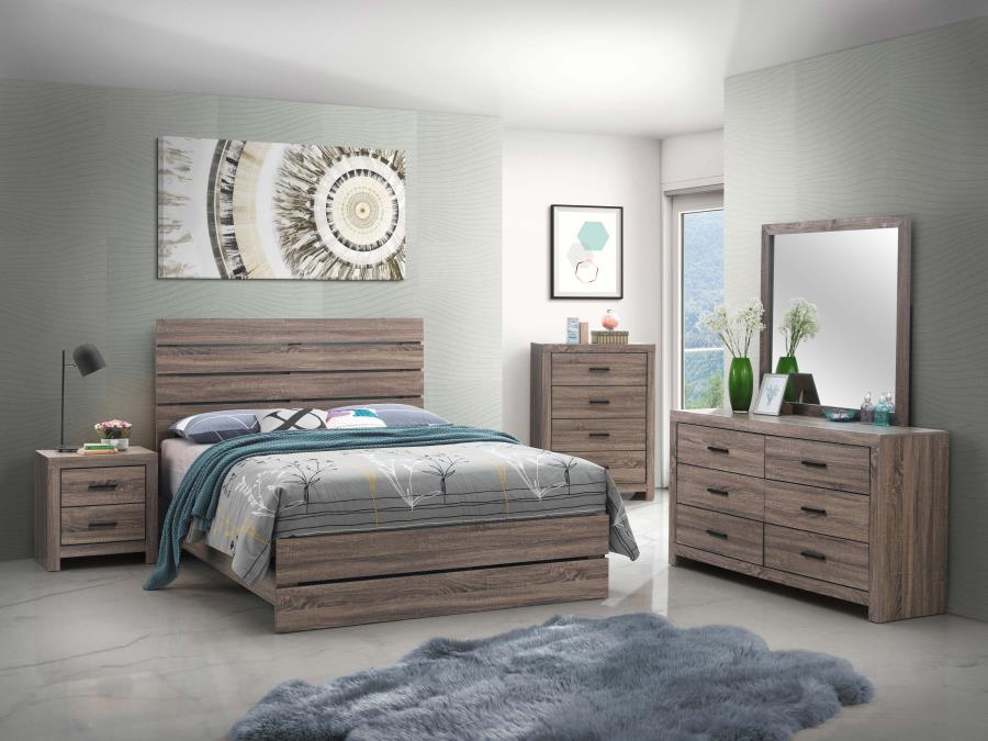 Brantford Brown Queen Bed - furniture place usa