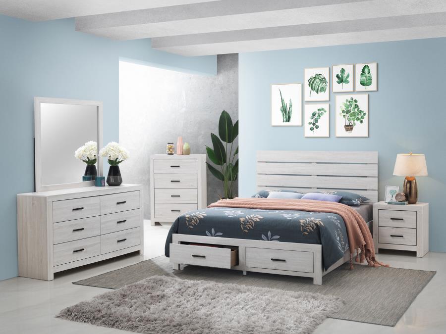 Brantford Ivory Queen Storage Bed - furniture place usa