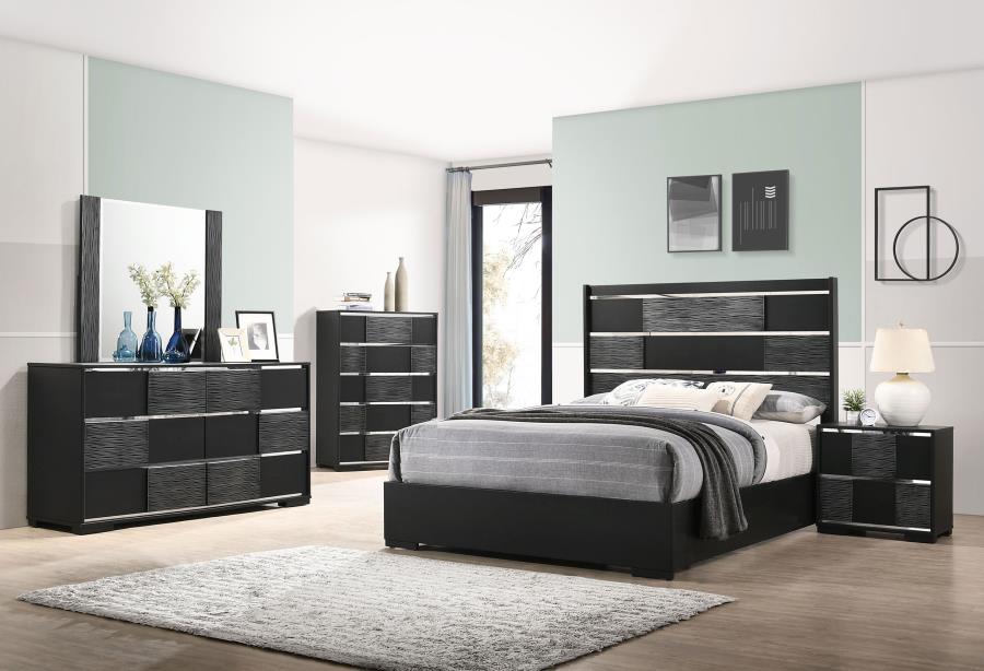 Blacktoft Black Queen Bed 4 Pc Set - furniture place usa