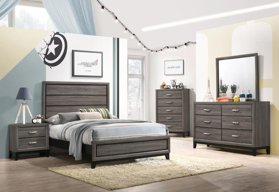 Watson Grey Full Bed 4 Pc Set - furniture place usa