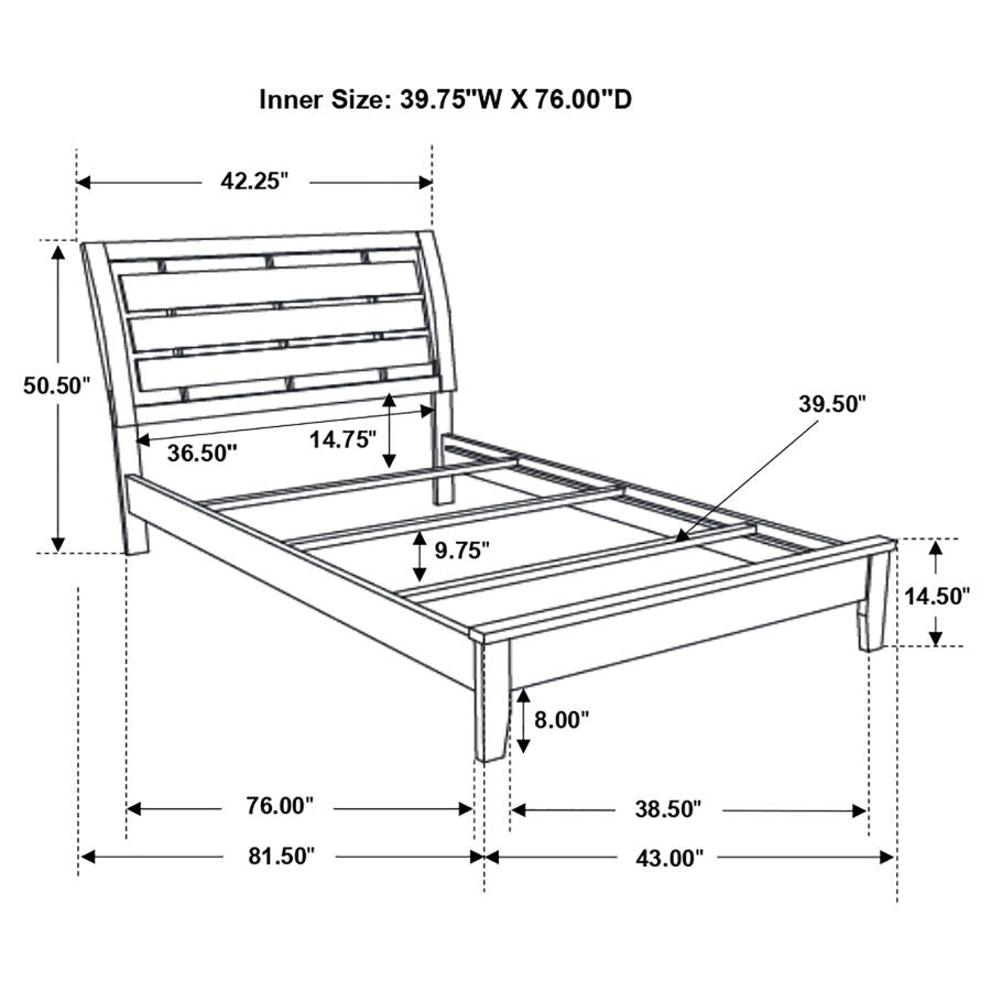 Serenity Grey Twin Bed 4 Pc Set - furniture place usa