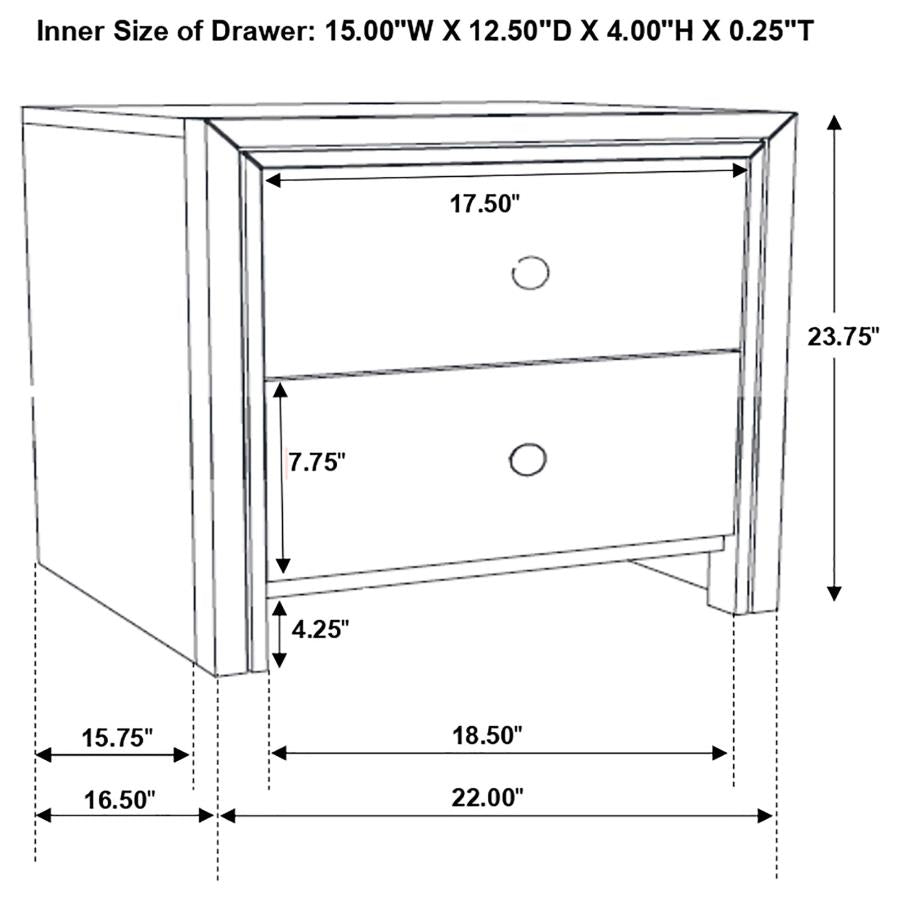 Serenity Grey Nightstand - furniture place usa