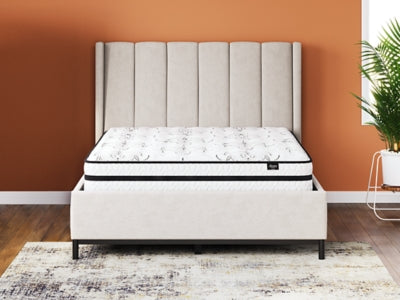 Chime 10 Inch Hybrid Queen Mattress in a Box with Bellaby Queen Crossbuck Panel Bed - furniture place usa