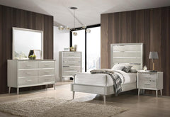 Ramon Silver Twin Bed 5 Pc Set - furniture place usa