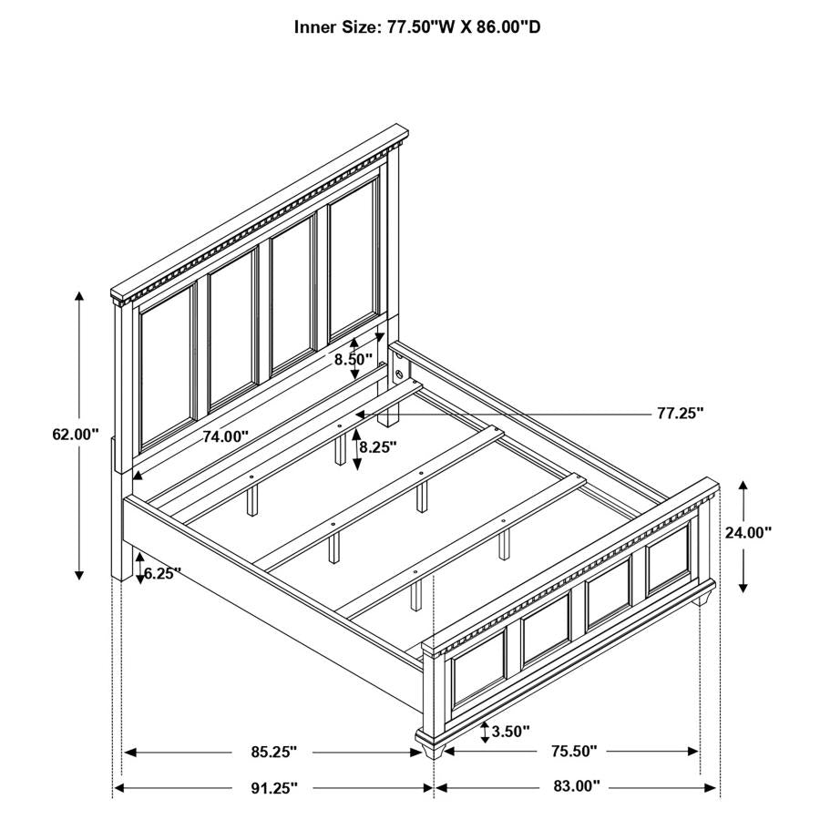 Bennington Brown California King Bed - furniture place usa