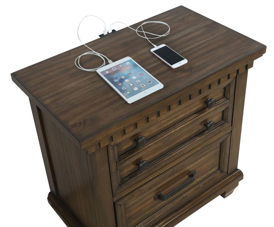 Bennington Brown Nightstand - furniture place usa