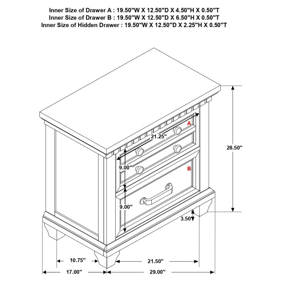 Bennington Brown Nightstand - furniture place usa