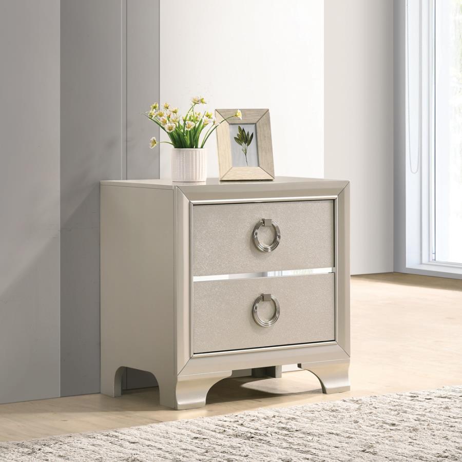 Salford Silver Nightstand - furniture place usa