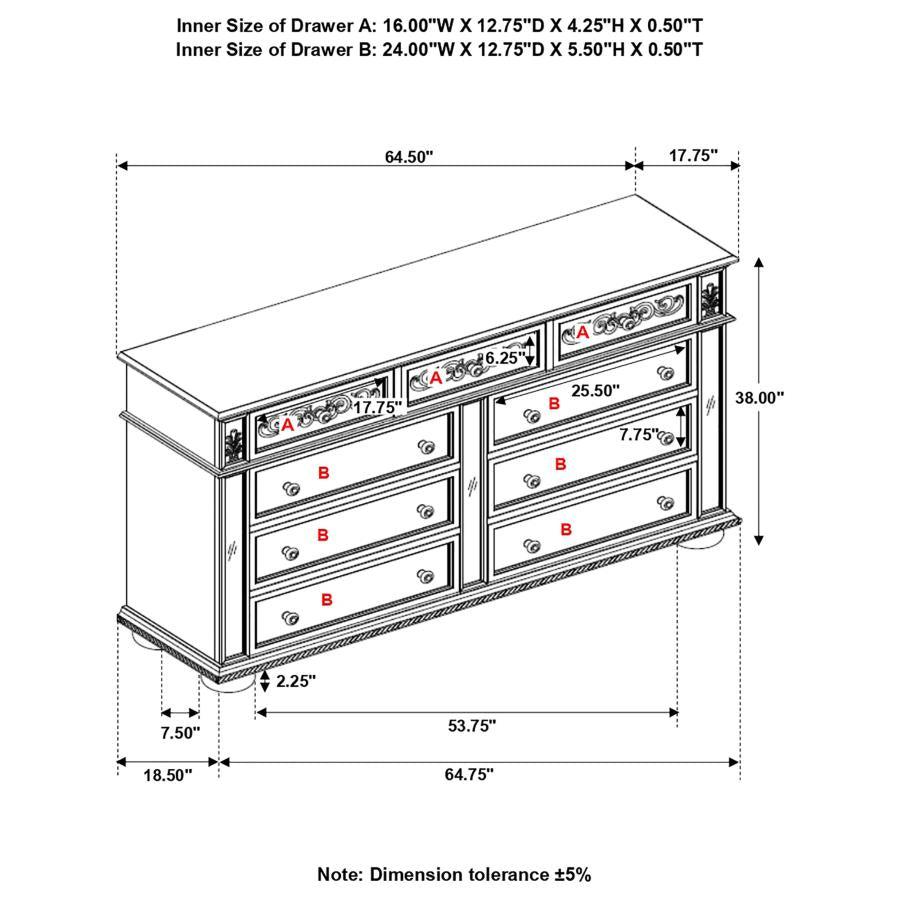 Heidi Silver Dresser - furniture place usa