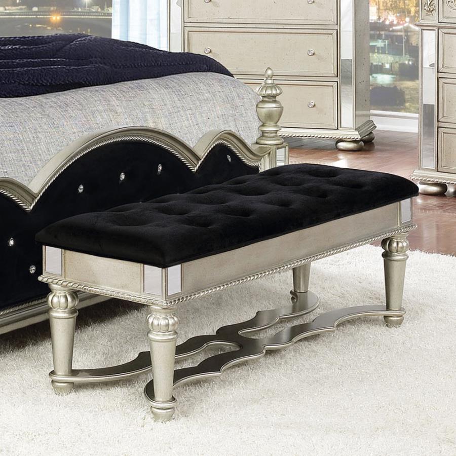 Heidi Silver Bench - furniture place usa