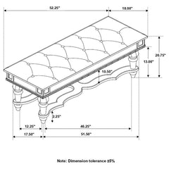 Heidi Silver Bench - furniture place usa