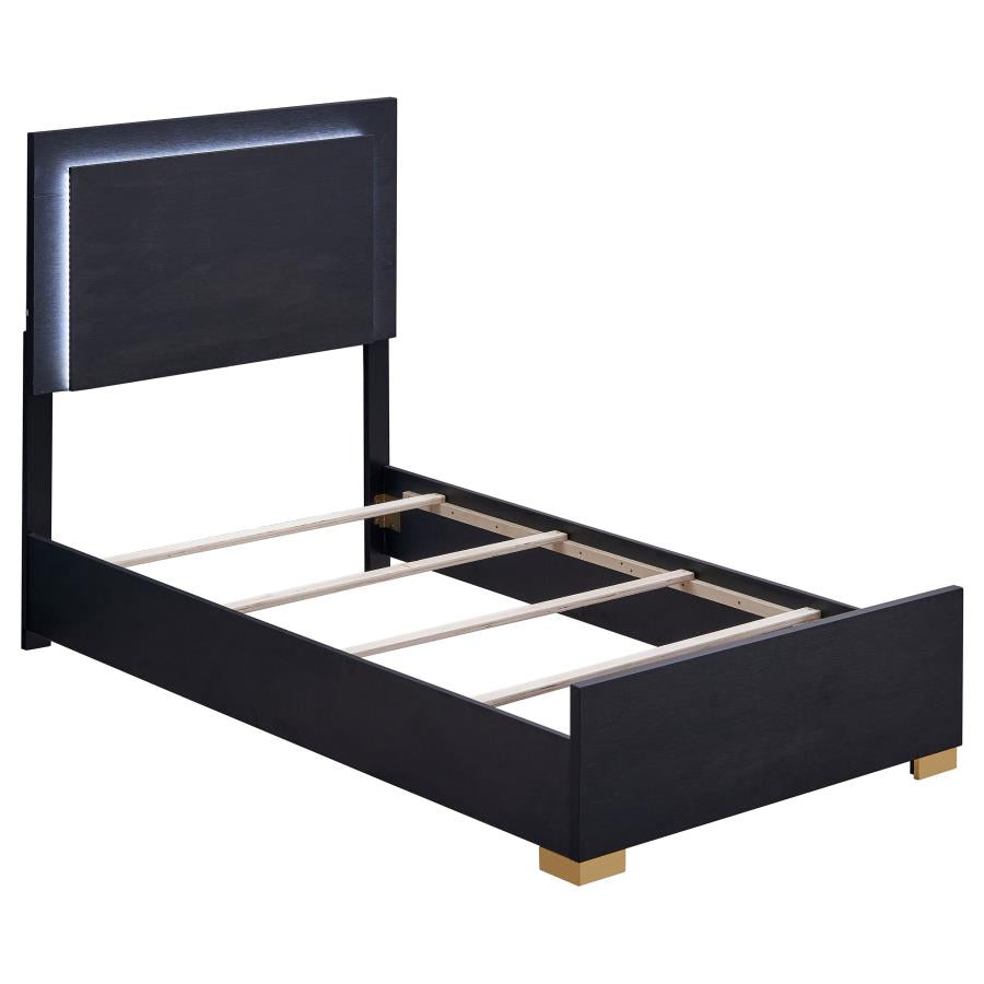 Marceline Black Twin Bed 4 Pc Set - furniture place usa