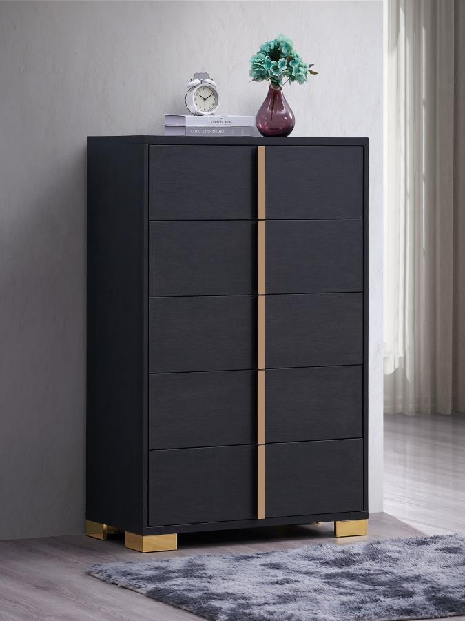 Marceline Black Chest - furniture place usa