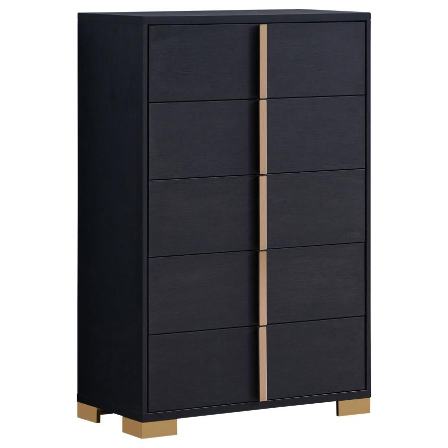 Marceline Black Chest - furniture place usa