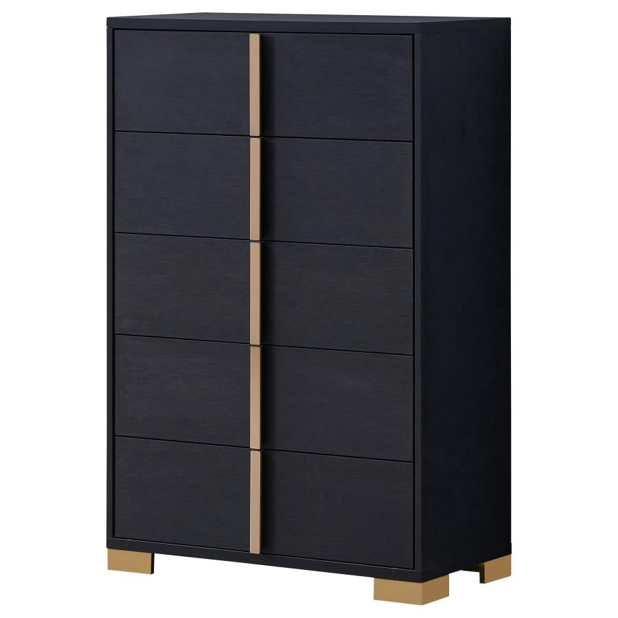 Marceline Black Chest - furniture place usa