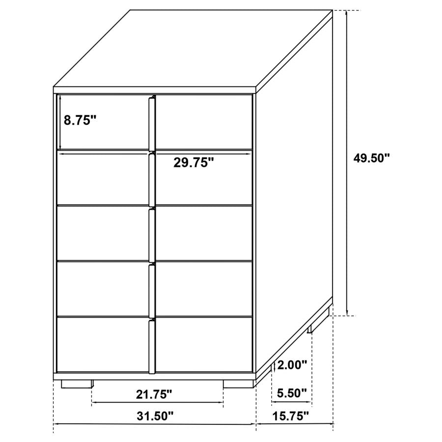 Marceline Black Chest - furniture place usa