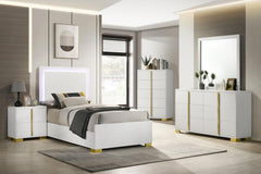 Marceline White Twin Bed 5 Pc Set - furniture place usa