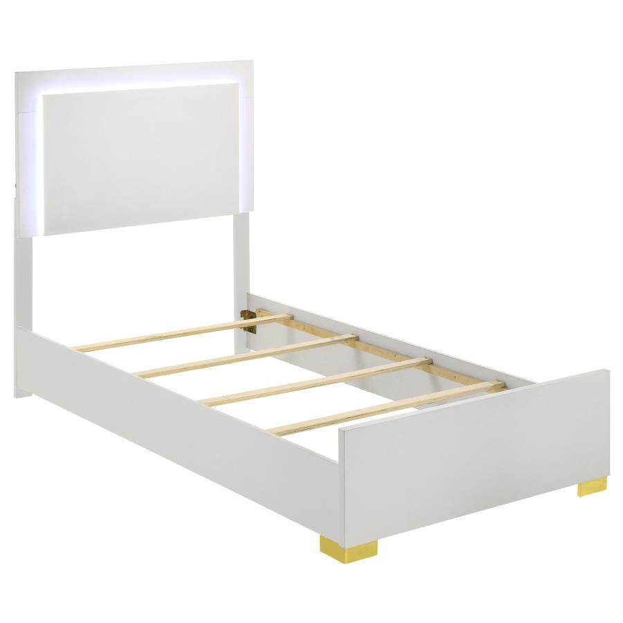 Marceline White Twin Bed - furniture place usa