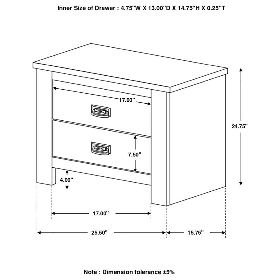 Frederick Brown Nightstand - furniture place usa