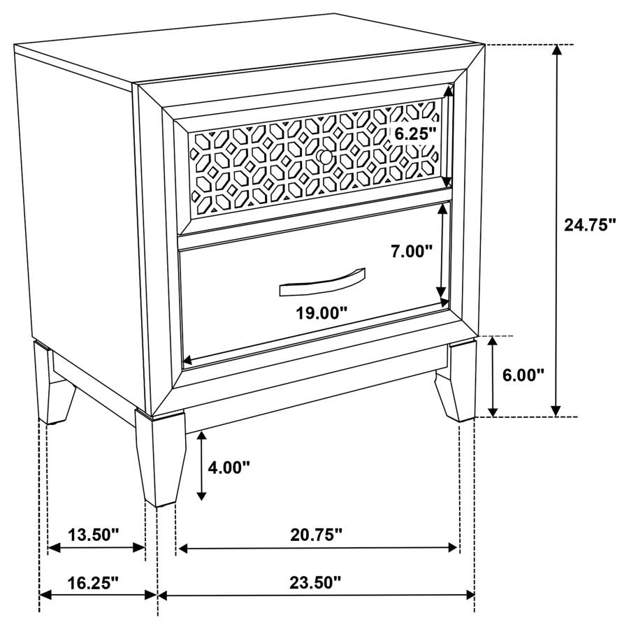 Valencia Brown Nightstand - furniture place usa