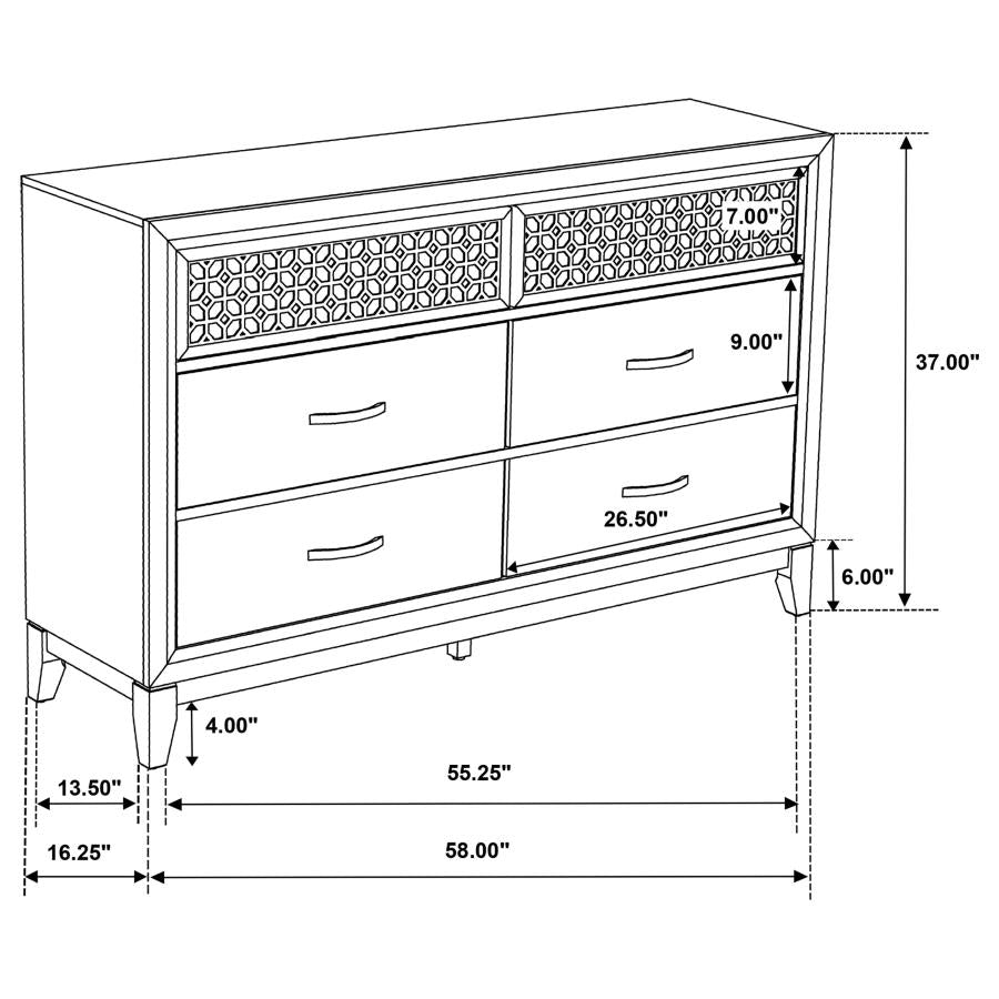 Valencia Brown Dresser - furniture place usa