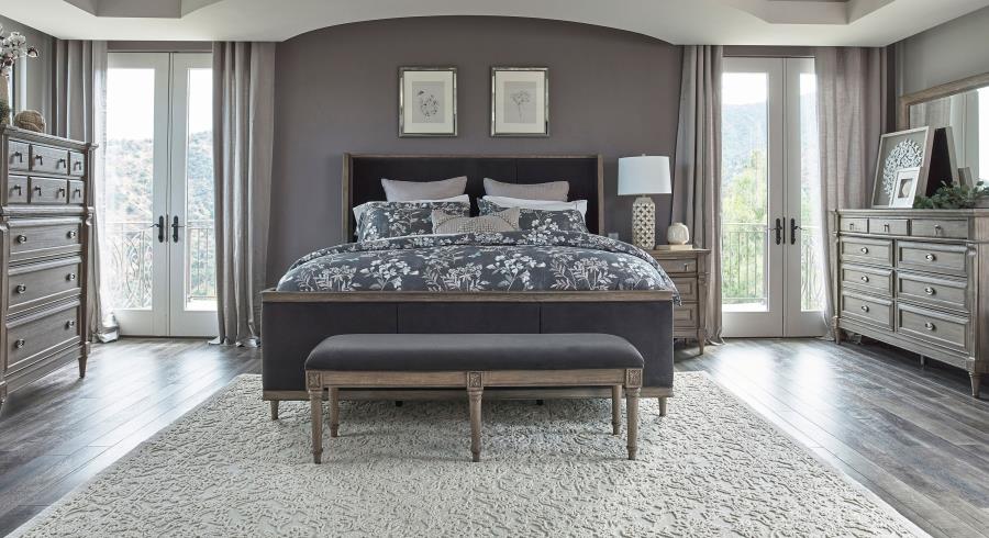 Alderwood Grey Eastern King Bed - furniture place usa