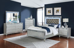 Gunnison Silver Eastern King Bed 5 Pc Set - furniture place usa