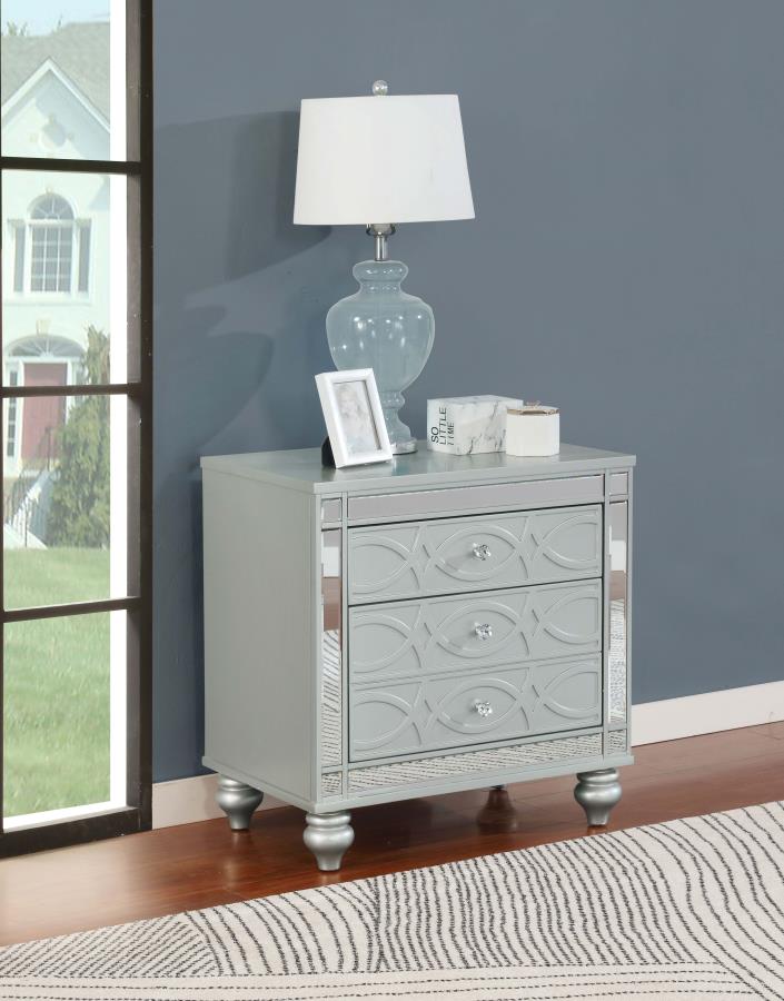 Gunnison Silver Nightstand - furniture place usa