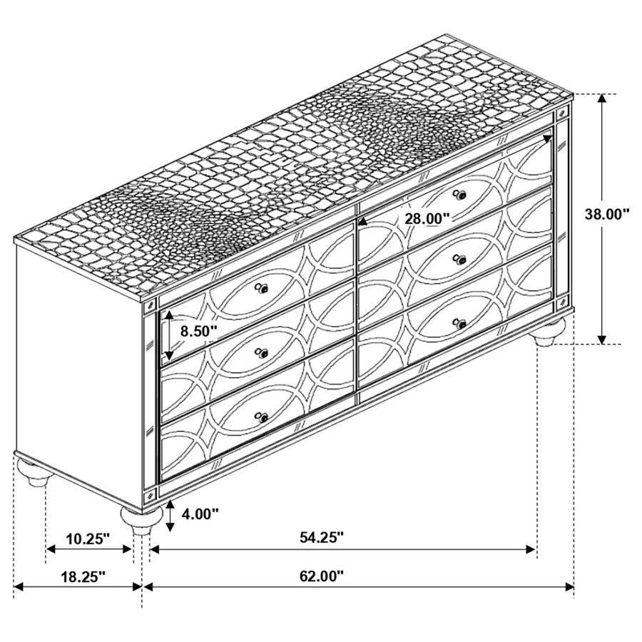 Gunnison Silver Dresser - furniture place usa