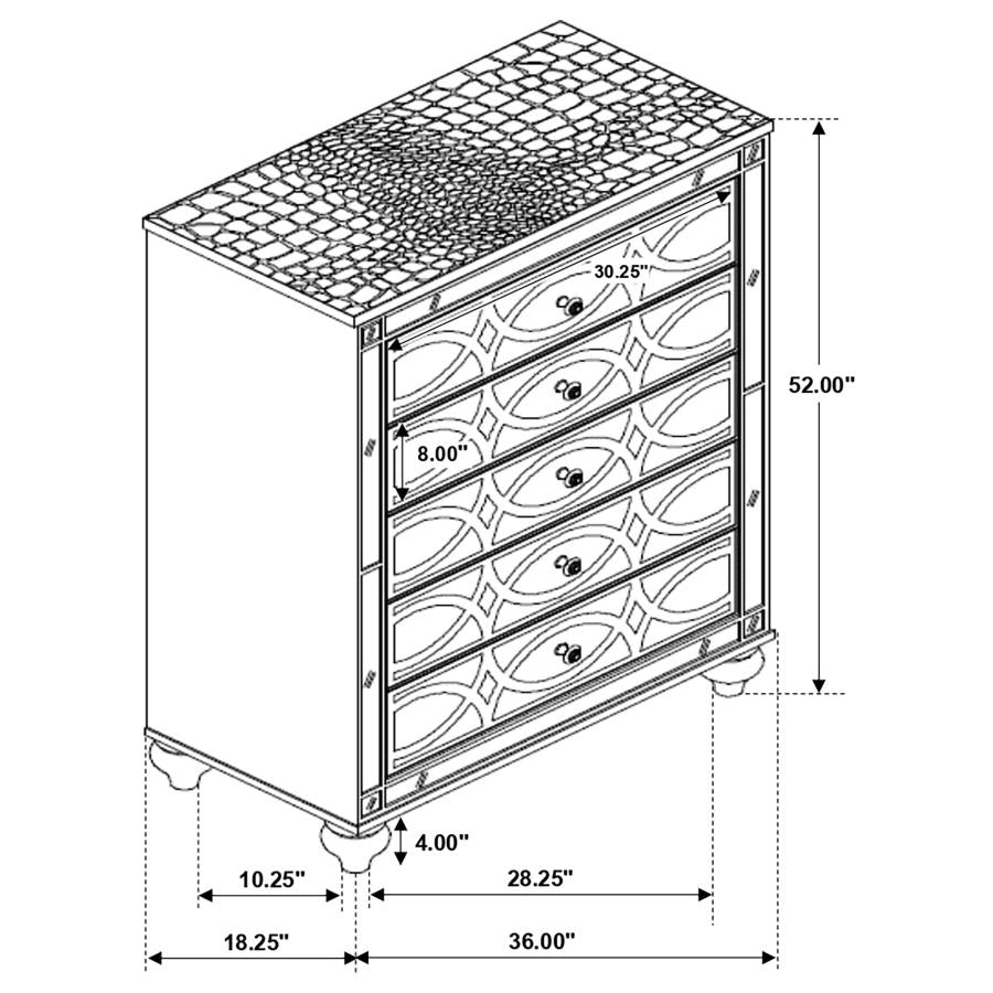 Gunnison Silver Chest - furniture place usa