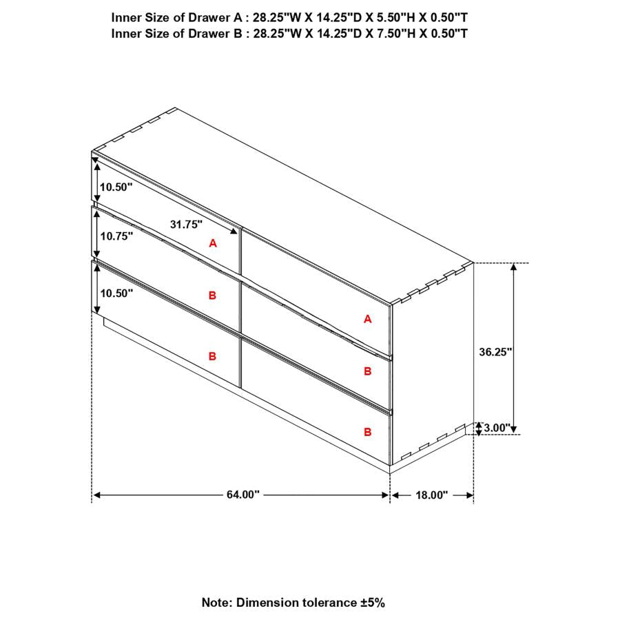 Winslow Brown Dresser - furniture place usa