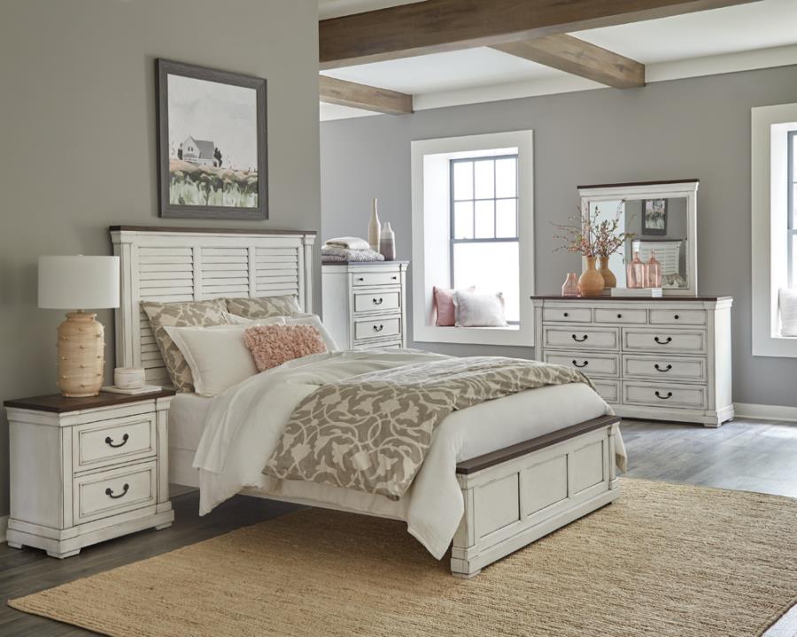 Hillcrest Ivory Queen Bed 4 Pc Set - furniture place usa