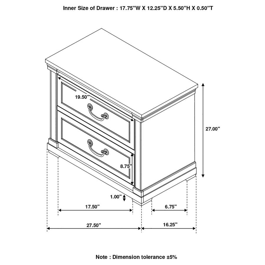 Hillcrest Ivory Nightstand - furniture place usa